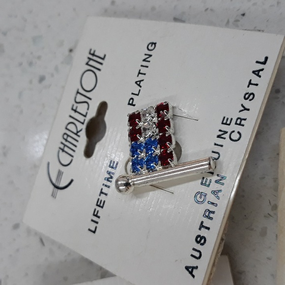 Flag Rhinestone Heart Pin Collection - Picture 8 of 10